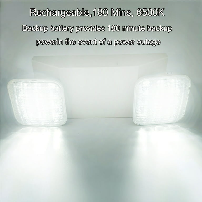 LED Hardwire Emergency Light with Adjustable Heads, Backup Battery