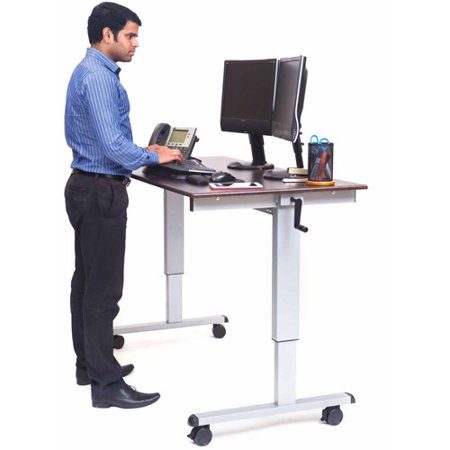 Luxor 59 W Crank Adjule Stand Up Desk Dark Walnut Luxor 59 W Crank Adjule Stand Up Desk Dark Walnut