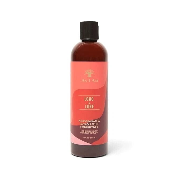 As I Am Long & Luxe Strengthening Shampoo + Conditioner Duo, 12 fl oz Each, with Pomegranate & Passion Fruit, Strengthens and Moisturizes Hair