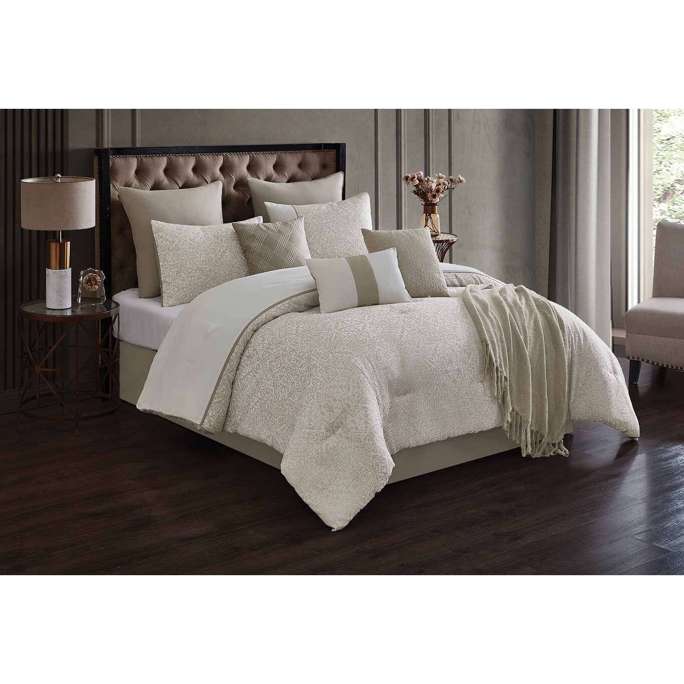 Kendon 10 pc CKing Beige Kendon Beige 10 Piece Bed in a Bag Beige