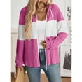 thumbnail image 4 of Cogild Sweaters Cardigans for Womens Zipper Up Striped Color Ribbed Cardigans for Womens Winter Fall Cardigans, 4 of 7