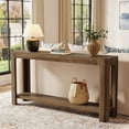 thumbnail image 4 of Finmind 63 Inch Rustic 2-Tier Entryway Console Table, Narrow Sofa Table, Accent Furniture for Foyer and Hallway, Rustic Brown, 4 of 7