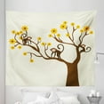 thumbnail image 1 of Funny Tapestry, Monkey Animations Fun Chimpanzees Climbing on Daisy Trees Animal Life, Fabric Wall Hanging Decor for Bedroom Living Room Dorm, 5 Sizes, Brown Yellow, by Ambesonne, 1 of 1