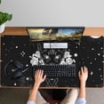 thumbnail image 4 of Long Mouse Pads for Desk,Black Gothic Cat Rose Moon Pattern Desk Mats on Top Of Desks, Desk Mouse Pad Extra Large with 3mm Non-Slip Base and Stitched Edge for Gaming,Office,Work,Home 47.3"x23.6", 4 of 6