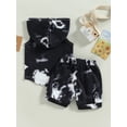 thumbnail image 3 of Newborn Baby Boy Shorts Set Tie Dye Sleeveless Hooded Pullover Top Drawstring Shorts Summer Clothes, 3 of 7