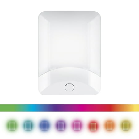 GE Color-Changing LED Night Light, White, 34693