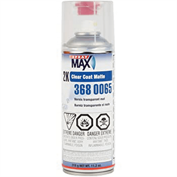 SprayMax 3680065 2K Clear Coat, 11.2 oz, Matte