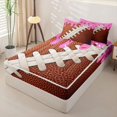 thumbnail image 2 of Homewish Teens Colorful Sprinkles Sport Football Zipper Full Size Comforter Sets with Fitted Sheet and 2 Pillowcases,Sport Theme Pink Ice Cream Drip Zipper Bedding Set,4pcs,Black Reversible, 2 of 6