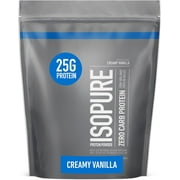 Isopure Creamy Vanilla Whey Isolate Protein Powder with Vitamin C & Zinc for Immune Support, 25g Protein, Zero Carb & Keto Friendly, 15 Servings, 1 Pound (Packaging May Vary)