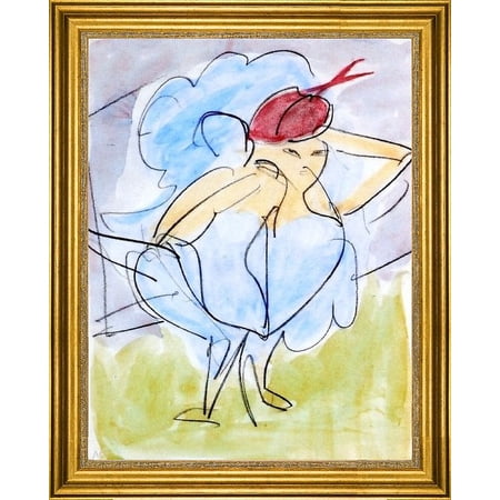 Ernst Ludwig Kirchner Dancer - 18" x 24" Framed Premium Canvas Print