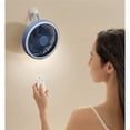 thumbnail image 4 of Billuyoard Ventilador portátil PP con de 360 ​​grados, luz LED nocturna colgante, Motor sin escobillas, ventiladores de refrigeración Electrodomésticos Azul Billuyoard HA063717-03B, 4 of 6