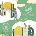 thumbnail image 3 of Toddler Slide, 7 in 1 Kids Indoor Slide with Arch Tunnel, a Telescope and Basketball Hoop,Toddler Outdoor Playset for Boys and Girls, Yellow, 3 of 7