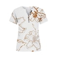 thumbnail image 4 of Aloohaidyvio Tops for Women,Womens Summer Tops V Neck T Shirts Printed Tops Button Loose Casual Tshirts, 4 of 5