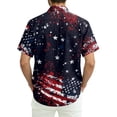 thumbnail image 6 of Hogleaql 4th Of July Hawaiian Shirts for Mens 4th Of July American Flag Print Short Sleeve Patriotic Shirt Collared Button Down Trendy Hawaiian Casual Shirts for Men Royal Blue M, 6 of 6