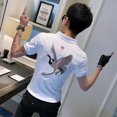 thumbnail image 5 of Ropa ajustada para hombre, camisetas con cuello, camisetas estampadas, ropa de calle, camiseta polo sin logotipo para hombre, camiseta de manga corta, top holgado con música S, 5 of 5