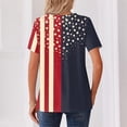 thumbnail image 5 of Women's Patriotic American Flag Print 250th Anniversary USA Shirt V-Neck Button T-Shirts, 5 of 5