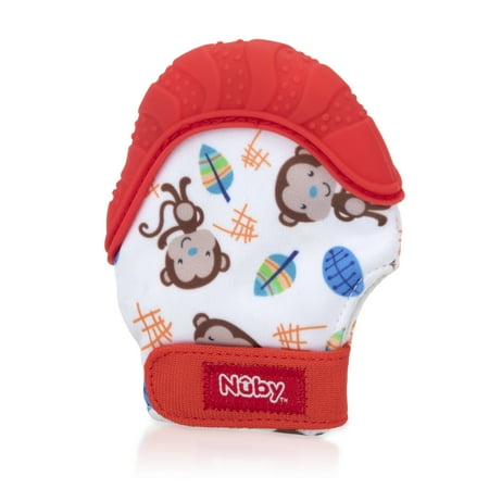 Nuby Red Monkey Teething Mitten with Travel Bag