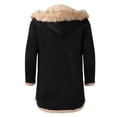 thumbnail image 4 of Men's Shearling Leather Jacket Suede Sherpa Lined Fleece Winter Pea Coat Faux Fur Vintage Button Down Long Trench Coat, 4 of 4