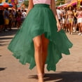 thumbnail image 2 of Jamsmile Women Tulle Skirts Mesh Layered Asymmetrical High Elastic Waistband Skirt Flowy Chiffon Tiered Ruffle Hem Skirts, 2 of 4