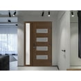 thumbnail image 3 of Front Exterior Prehung Metal-Plastic Door Frosted Glass | Manux 8113 Walnut | Side Sidelite Transom | Office Commercial and Residential Doors Entrance Patio Garage 50 x 80 (W36+14x80) Left-hand, 3 of 5