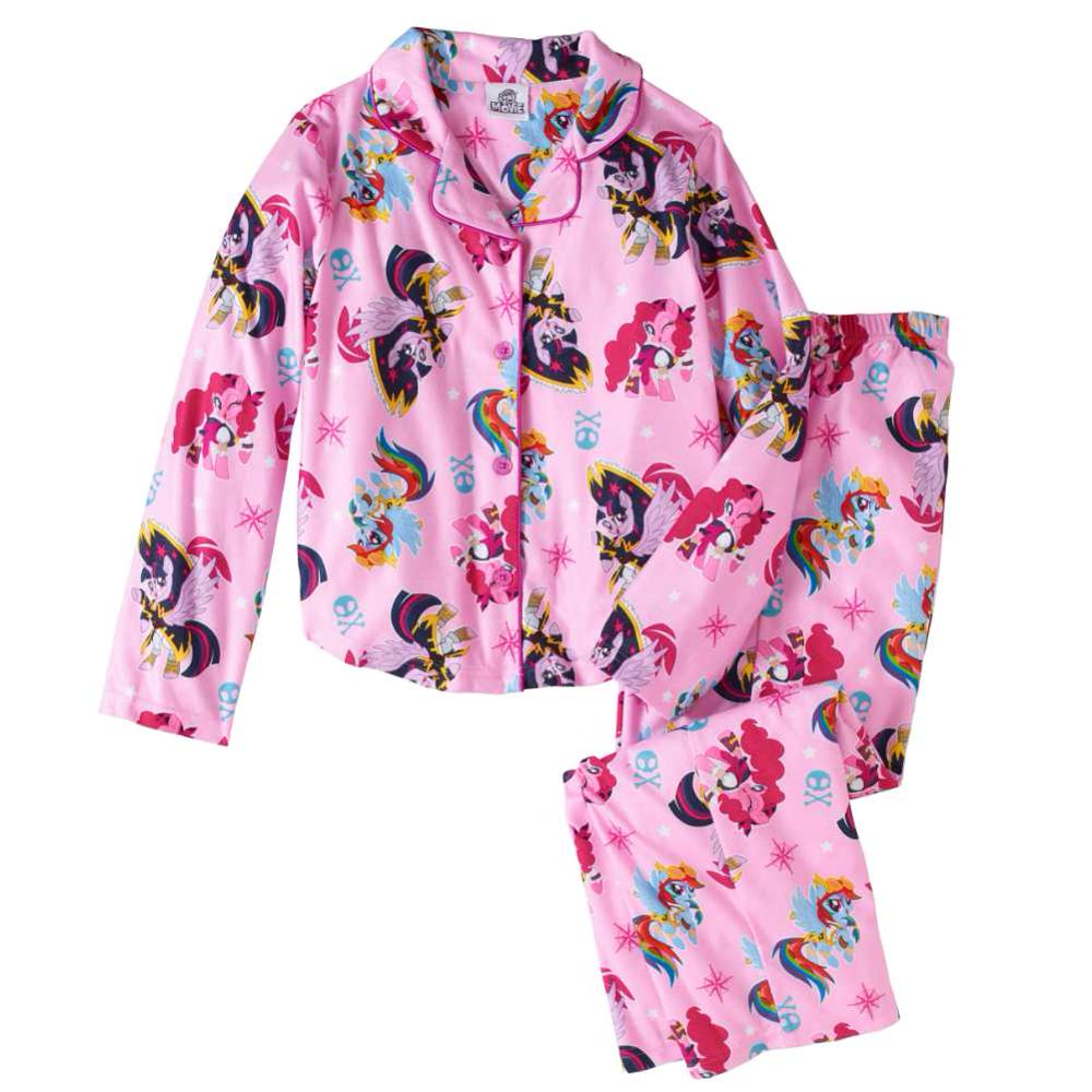 My Little Pony Girls Pink Flannel My Little Pony Pajamas Rainbow Dash