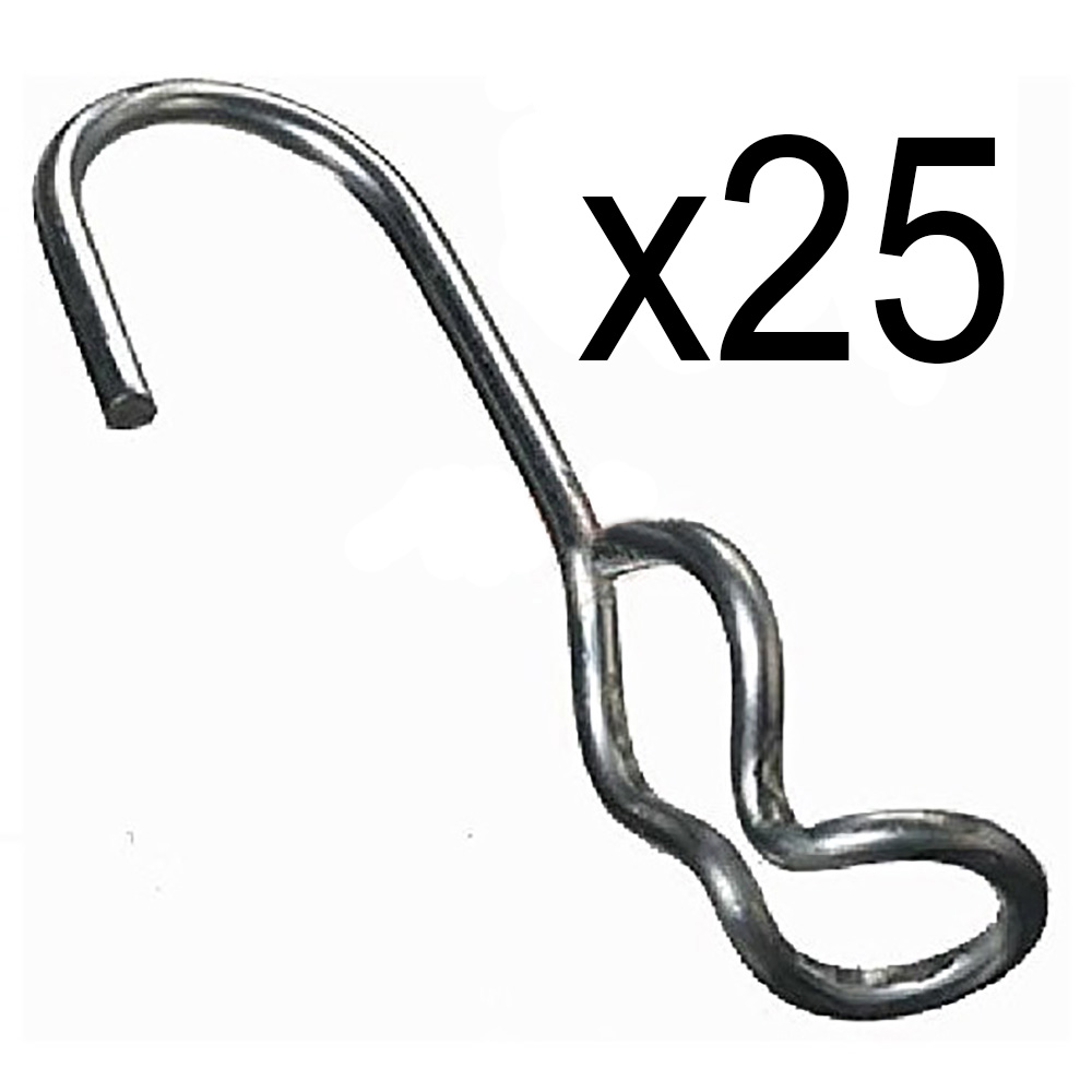 X25 SJ Hooks for Trailer Rope Rubber Bungee Tie Down Shock Cord Tarp