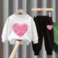 thumbnail image 2 of yboeqw 1T-10T Girl Fall Winter Outfits Embroidered Long Sleeve Crewneck Sweatshirt Top Pants Clothing Set,Size 3-4 Years, 2 of 4