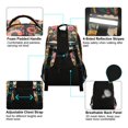 thumbnail image 4 of FORMRS Kids School Backpack Elementary Student Unisex Travel Bookbag with Reflective Stripes, Large Colorful Flowers, 4 of 7