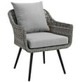 thumbnail image 6 of Modway Endeavor 3 Piece Outdoor Patio Wicker Rattan Loveseat and Armchair Set in Gray Gray, 6 of 7