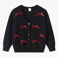 thumbnail image 2 of Gubotare Girls Cardigan Girls Knitted Sweater Cardigan Crew Neck Long Sleeve Button Tops 3T 4T (Black,3-4 Years), 2 of 9
