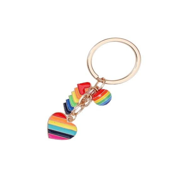 WINDLAND Trendy Rainbow Keychain Colorful Alloy Keyring Sturdy Designs for Everyday Use