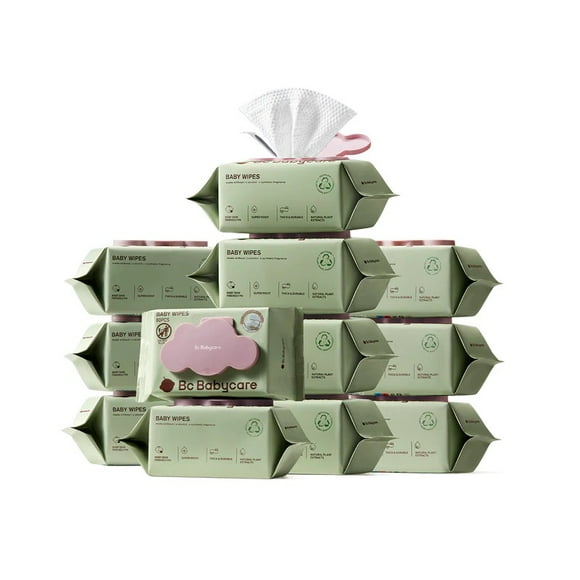 Bc Babycare Lingettes pour les Mains et la Bouche pour Bébé, 960 Lingettes au Total (12 x 80 Paquets)