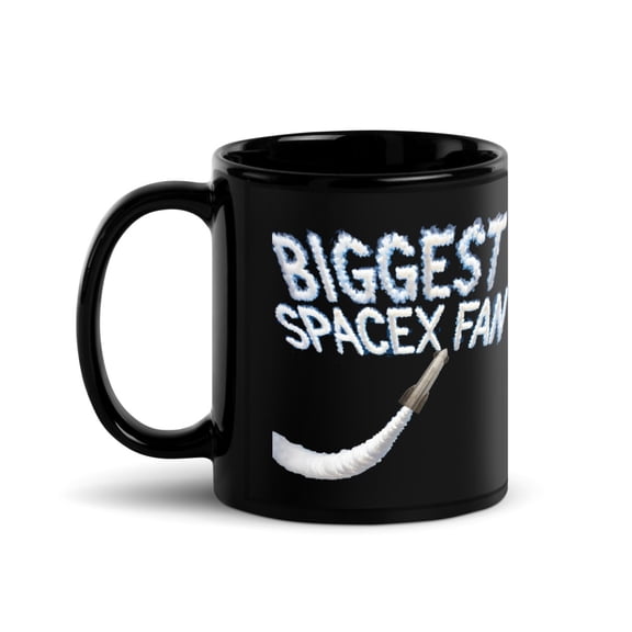 Black Glossy Mug - SpaceX Biggest Fan (11 oz)