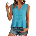 thumbnail image 3 of JJHGVB Embroidered Tops Crew Neck Wide Strap Tank Top Womens Plus Size Tank Tops Athletic Sports Tops Comfort Cami Slim Fit Basic Cami Tank Top Camisole Tops for Women A3-Sky Blue M, 3 of 3