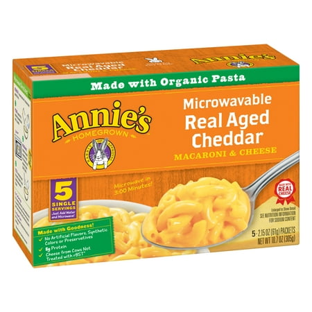 (2 Pack) Annie's Real Aged Cheddar Mac & Cheese Microwaveable Cup 5 Ct 10.7