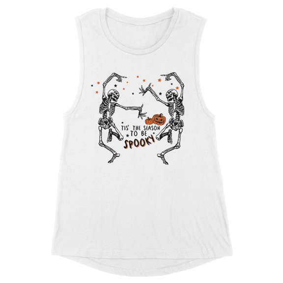 Spooky Tis the Season Women's Muscle Tank Large White