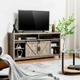 thumbnail image 3 of Costway 59'' Farmhouse Sliding Double Barn Door TV Stand Console for TVs up to 65'' Maple, 3 of 11