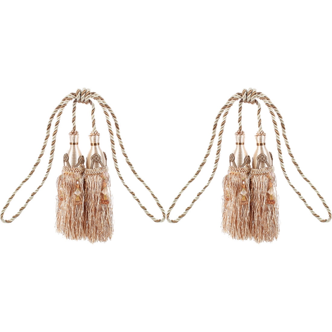 Set of 2 Double Corded Tassel Tiebacks for Curtains or Tapestries in 4 Colours