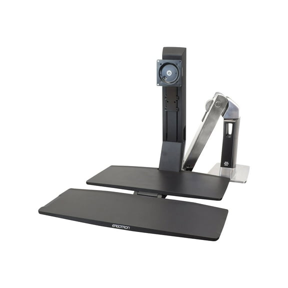 Ergotron WorkFit-A Sit-Stand Workstation w/Worksurface , LCD LD Monitor, Aluminum/Black