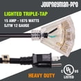 thumbnail image 2 of Journeyman-Pro 12/3 15 Gauge 10ft Black 3 Outlets Wedge Extension Cord, 2 of 7