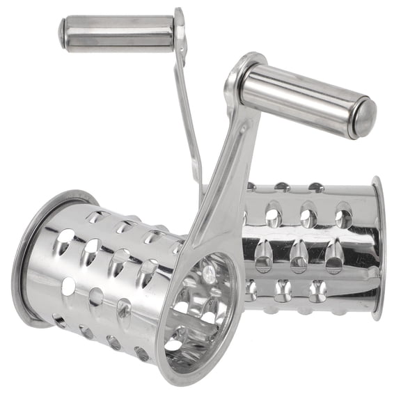 COMPUKAS 2Pcs Manual Rotary Cheese Shredder Stainless Steel Cheese Grater with Handle for Kitchen