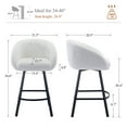 thumbnail image 3 of Zesthouse 26.4" Counter Height Swivel Bar Stools Set of 2, Sherpa Barrel Bar Stools with Backs, Modern Boucle Counter Stools for Pub Kitchen Island, White, 3 of 14