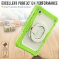 thumbnail image 7 of SaniMore for Samsung Galaxy Tab A8 (SM-X200/X205) Case, PC & Silicone Cover with Pencil Holder & 360° Rotating Hand Grip & Ring Kickstand Screen Protector Shockproof Protective Shell, Lime, 7 of 7