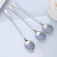 thumbnail image 4 of Cucharas de acero inoxidable, cubiertos creativos con mango largo, cuchara para agitar café, postre, café, leche en polvo, hielo, 10 Uds., 4 of 5