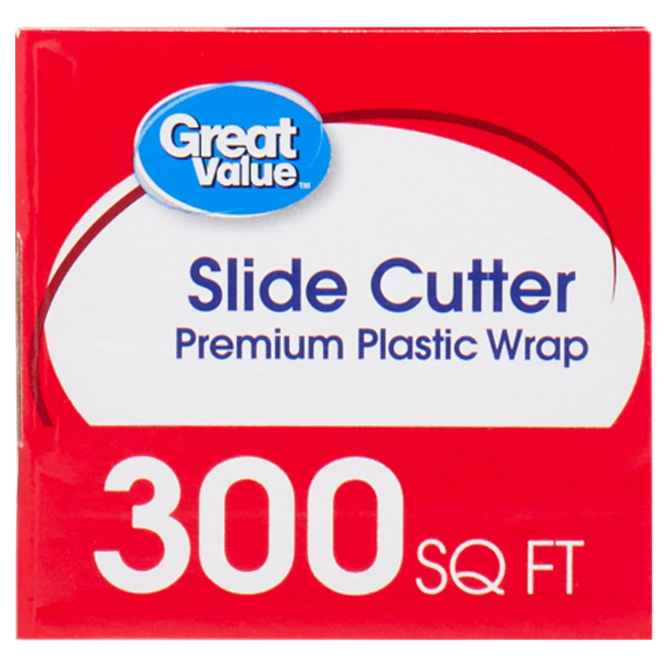 Great Value Slide Cutter Plastic Wrap, Clear, 300 sq ft
