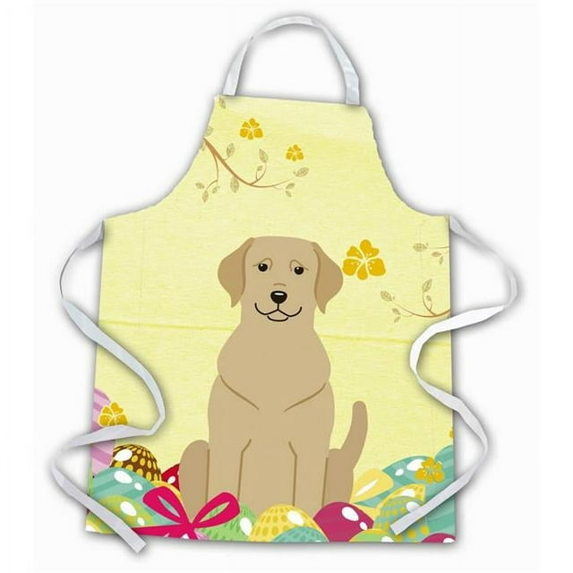 Carolines Treasures BB6055APRON Easter Eggs Yellow Labrador Apron