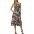 thumbnail image 2 of MODA NOVA Boho Floral for Juniors Split Sleeveless Halter Neck Midi Dresses, 2 of 4