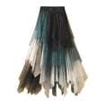 thumbnail image 2 of KHONTS Women's A-Line Tulle Midi Skirt Tiered Petticoat Skirts Tea-Length Elastic Waist Tutu Skirts Green L, 2 of 4