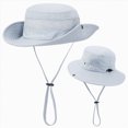 thumbnail image 6 of TOWED22 Baby Sun Hat Toddler Girl Boy Beach Hat Adjustable Outdoor Summer Hat Sun Protection Wide Brim Infant Kids(Light Gray,One Size), 6 of 8