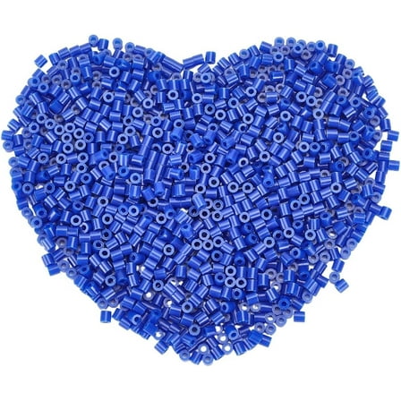 2000Pcs Craft Beads Perlers Beads Kit 5 x 5mm Plastic Small Tube Marine Blue Melting Fusion Compatible Refills Melty Hama Spacers Accessories for DIY Pegboards Creative Arts Gifts Crafts